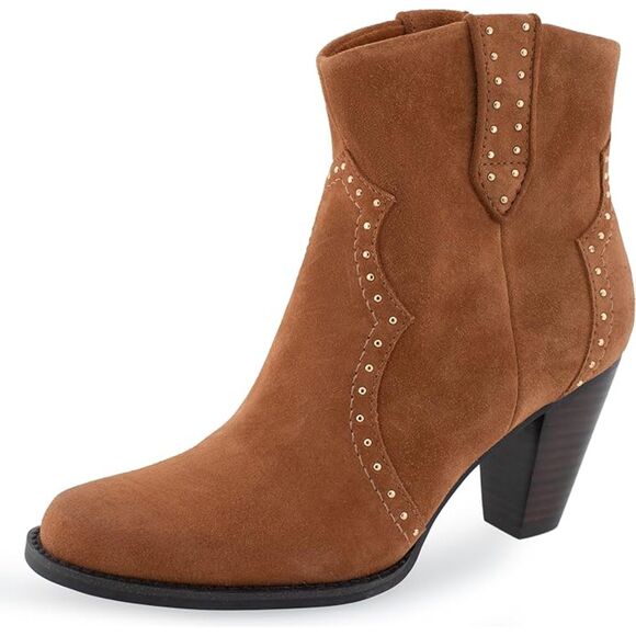 Aerosoles Lazu Tan Suede western stud bootie NIB - Women's SZ10 - Picture 1 of 7